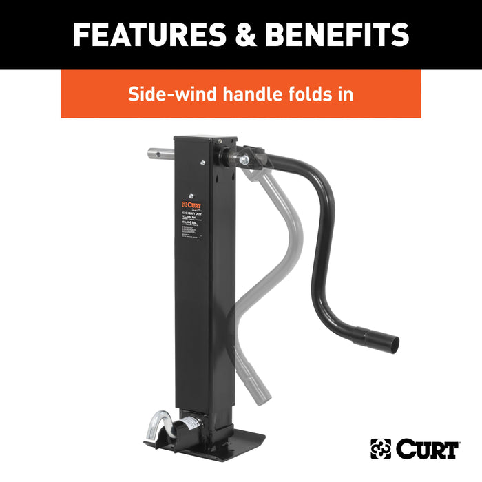 CURT Direct Weld On Heavy-Duty Trailer Jack, 12,000 lbs. 12-3/8 Inches Vertical Travel Model 28512