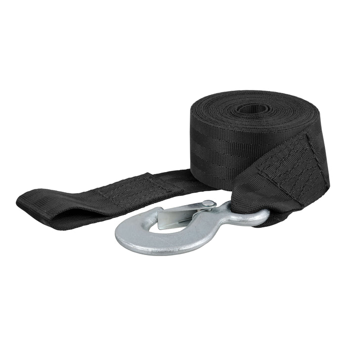 CURT 2-Inch x 15-Foot Nylon Winch Strap with Hook, 3,300 lbs Model 29450