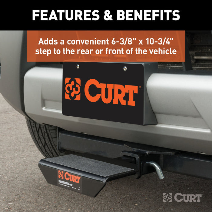 CURT 10-3/4-Inch Non-Skid Trailer Hitch Step for 2-Inch Receiver Model 31001