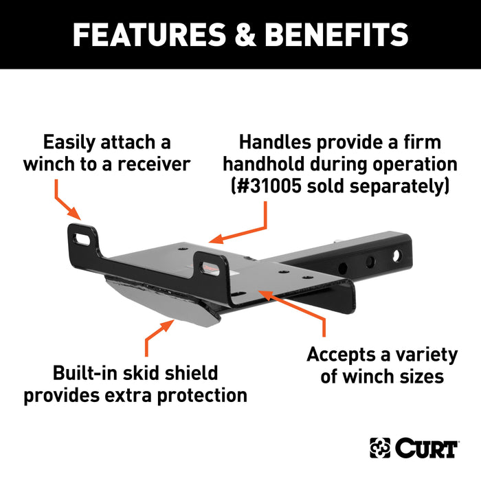 thumbnail image 2 of Autoparts_Union 2" Receiver Trailer Hitch Winch Mount Plate – For ATV & UTV – 16,500lb Capacity, 5-Year Warranty 2 of 4