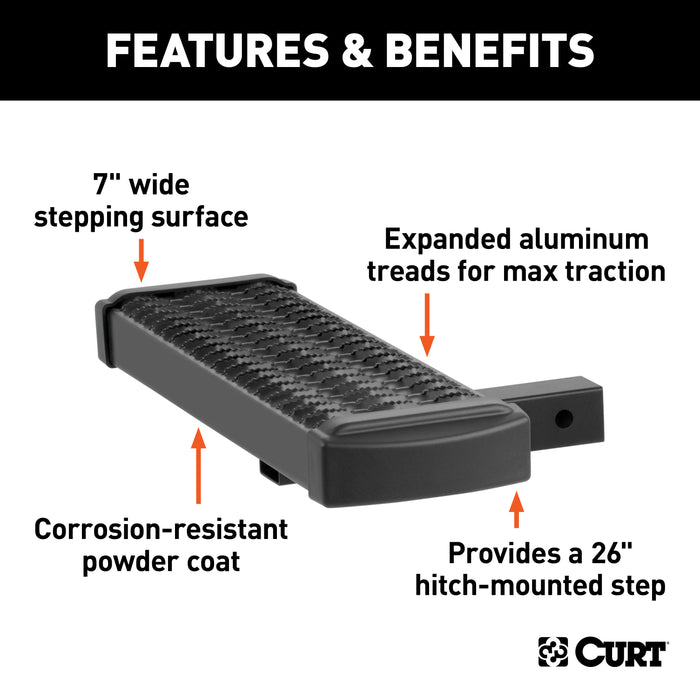 CURT Grip Step 26-Inch Hitch Step for 2-Inch Receiver Model 32001