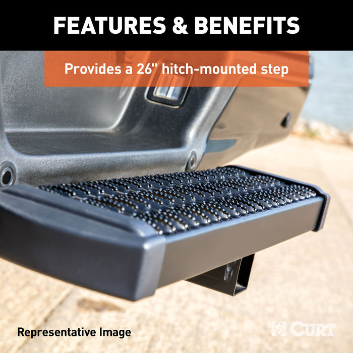 CURT Grip Step 26-Inch Hitch Step for 2-Inch Receiver, 6-Inch Drop Model 32002