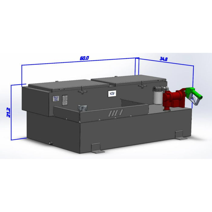 BCI Fabrication 10" toolbox on 90 gal tank Model FTB90-10