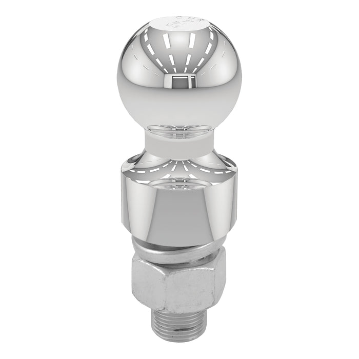 CURT Chrome Trailer Hitch Ball, 6,000 lbs, 1-Inch Rise, 2-Inch Diameter, 1 x 2-1/8-Inch Shank Model 40033