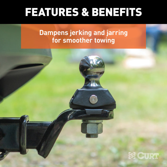 CURT RockerBall Cushion Hitch Trailer Ball 7,500 lbs, 2-Inch Diameter, 1-Inch Shank Model 40047