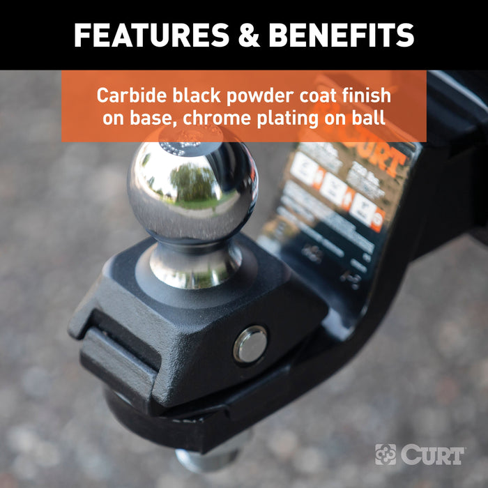 CURT RockerBall Cushion Hitch Trailer Ball 7,500 lbs, 2-Inch Diameter, 1-Inch Shank Model 40047