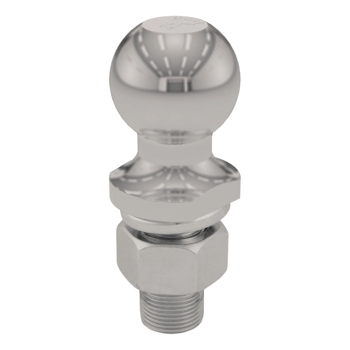 CURT Stainless Steel Trailer Hitch Ball, 3,500 lbs, 1-7/8-Inch Diameter, 1 x 2-1/8-Inch Shank Model 40081