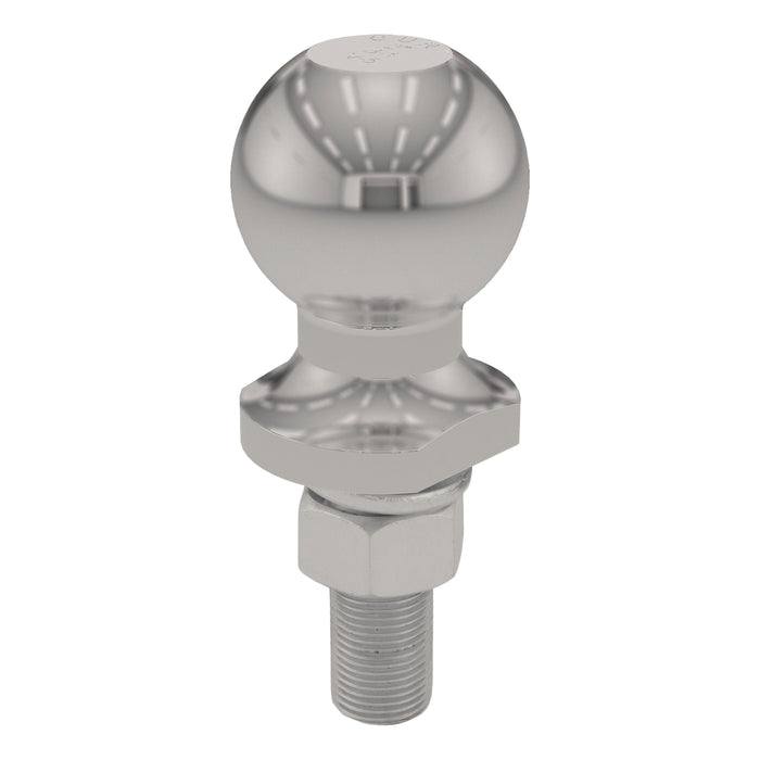 CURT Stainless Steel Trailer Hitch Ball, 3,500 lbs, 2-Inch Diameter, 3/4 x 2-1/8-Inch Shank Model 40082