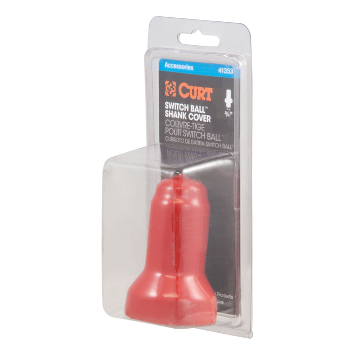 CURT Red Rubber Switch Ball Cover, Fits 1-1/8-Inch Neck, 1-In Threaded Shank Model 41355