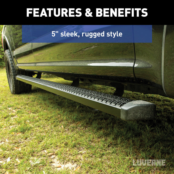 Luverne SlimGrip 5" x 88" Black Aluminum Running Boards Select Silverado Sierra Crew Model 416088-4055105