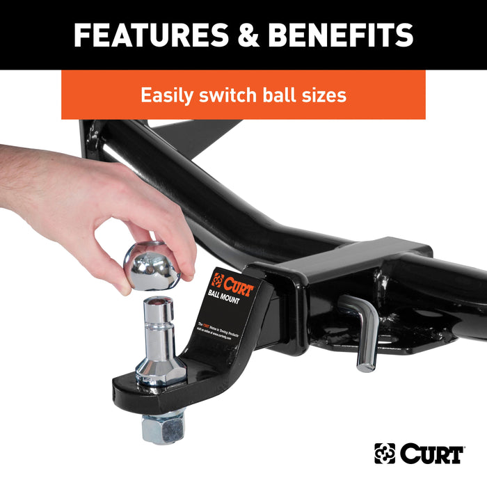CURT 1-7/8 and 2-Inch Chrome Steel Switch Ball Set, Up to 6,000 lbs. GTW Model 42178