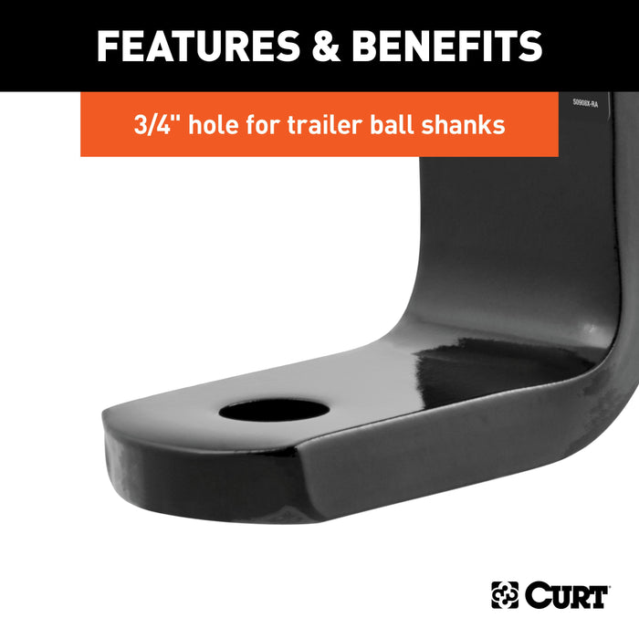 CURT Class 2 Trailer Hitch Ball Mount, Fits 1-1/4-Inch Receiver, 3,500 lbs, 3/4-Inch Hole, 3-1/4-Inch Drop, 2-5/8-Inch Rise Model 45016