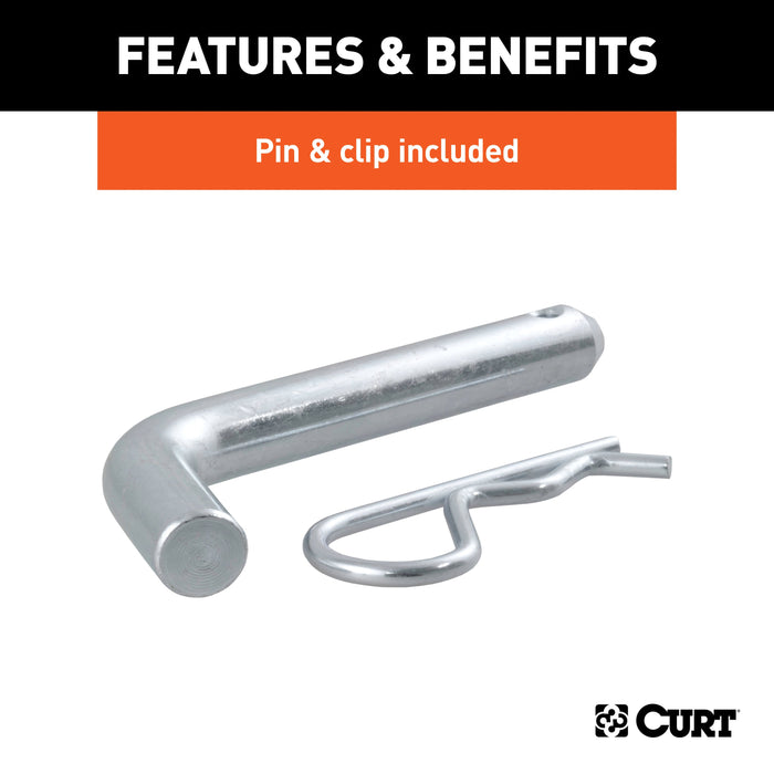 CURT Class 3 Trailer Hitch Ball Mount and Pin, Fits 2-Inch Receiver, 7,500 lbs, 1-Inch Hole, 2-In Drop, 3/4-Inch Rise Model 45032