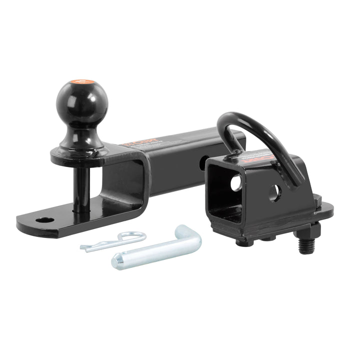 CURT 3-in-1 UTV, ATV Trailer Hitch Mount with 2-Inch Receiver Adapter, 2-Inch Ball, Clevis Pin, 5/8-Inch Hole Model 45038
