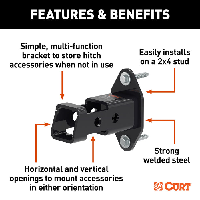 CURT Hitch Accessory Wall Mount, 2-Inch Receiver Model 45069
