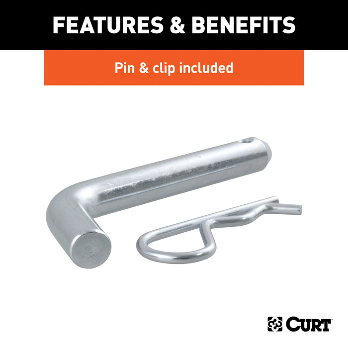 CURT Fusion Trailer Hitch Mount with 1-7/8-Inch Ball & Pin, Fits 2-Inch Receiver, 5,000 lbs, 2-In Drop Model 45131