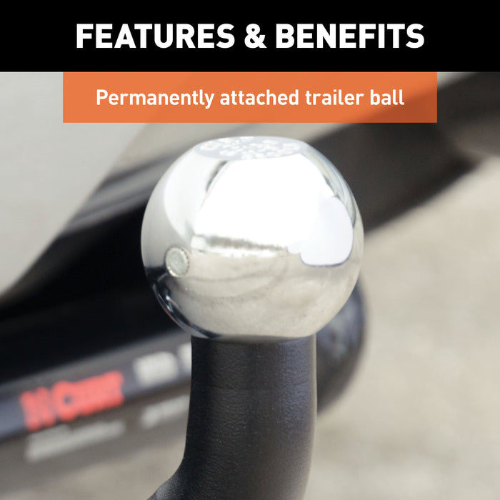 CURT Euro Trailer Hitch Mount with 1-7/8-Inch Ball, Fits 1-1/4-Inch Receiver, 3,500 lbs, 5-1/8-Inch Height Model 45591