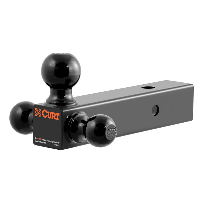 CURT Multi-Ball Trailer Hitch Ball Mount, 1-7/8, 2, 2-5/16-Inch Balls, Fits 2-1/2-Inch Receiver, 14,000 lbs Model 45651