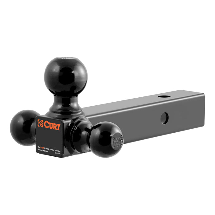CURT Multi-Ball Trailer Hitch Ball Mount, 1-7/8, 2, 2-5/16-Inch Balls, Fits 2-Inch Receiver, 10,000 lbs Model 45652
