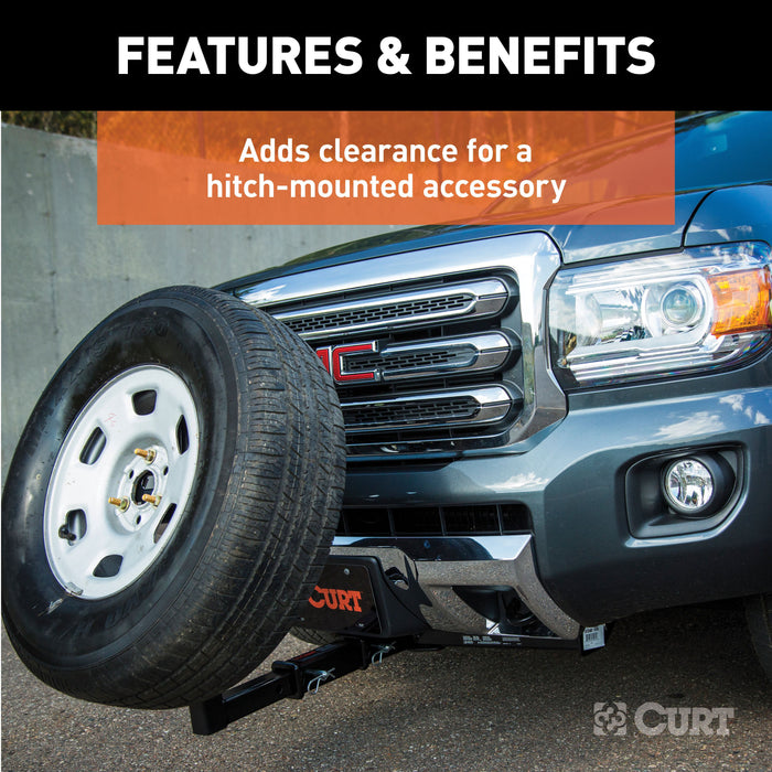 CURT 8-Inch Long Trailer Hitch Extension with Hollow Shank for 2-Inch Receiver, 3,500 lbs Model 45781