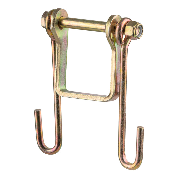 CURT Trailer Safety Chain Holder Bracket for 2-inch Shank, Bolt-On Steel Hanger Hooks Model 45806
