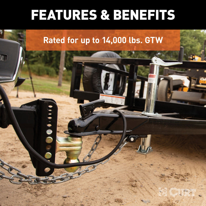 CURT Adjustable Trailer Hitch Ball Mount, 2-Inch Receiver, 6-Inch Drop, 2 and 2-5/16-Inch Balls, 14,000 lbs Model 45900