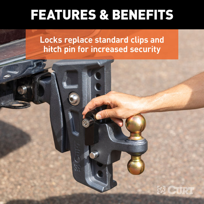 CURT Rebellion XD Tongue and Hitch Lock Set, 2 or 2-1/2-Inch Receiver Model 45932