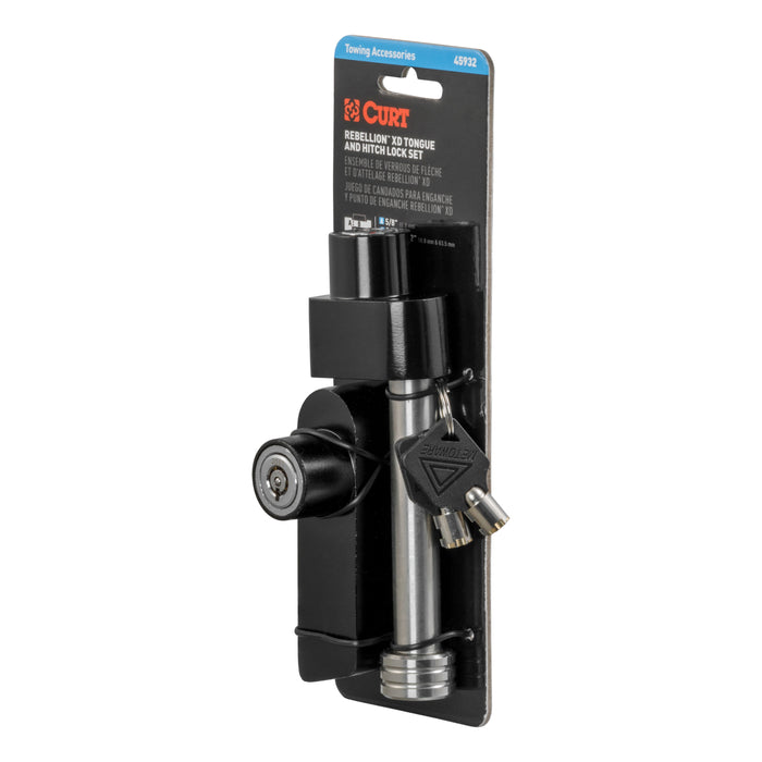 CURT Rebellion XD Tongue and Hitch Lock Set, 2 or 2-1/2-Inch Receiver Model 45932