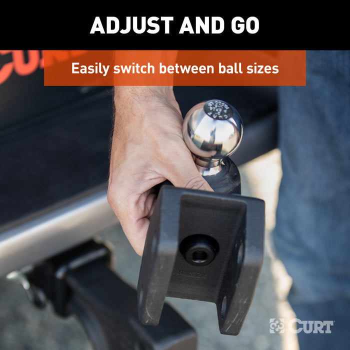 CURT Dual Ball Attachment for Weight Distribution Shank, 2 and 2-5/16-Inch, Up to 15,000 lbs Model 45933