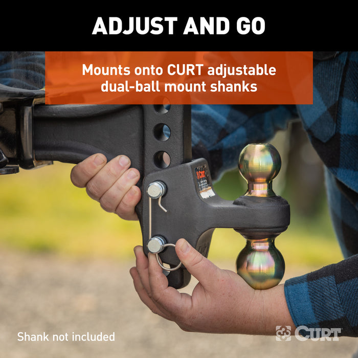 CURT HD Dual Ball Attachment for Weight Distribution Shank, 2 and 2-5/16-Inch, Up to 20,000 lbs Model 45934