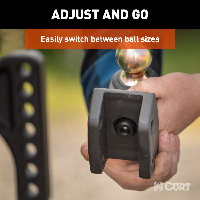 CURT HD Dual Ball Attachment for Weight Distribution Shank, 2 and 2-5/16-Inch, Up to 20,000 lbs Model 45934