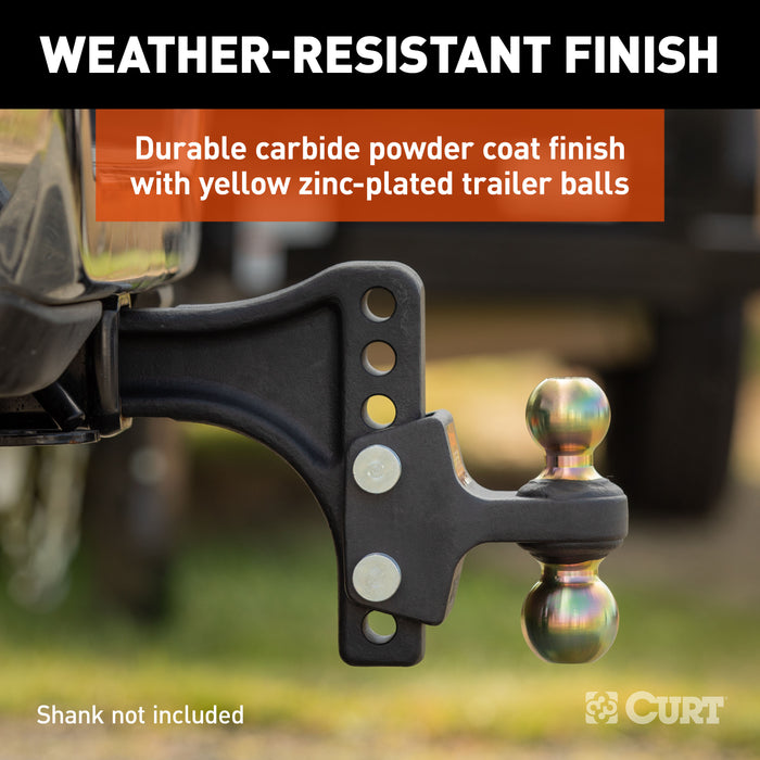 CURT HD Dual Ball Attachment for Weight Distribution Shank, 2 and 2-5/16-Inch, Up to 20,000 lbs Model 45934