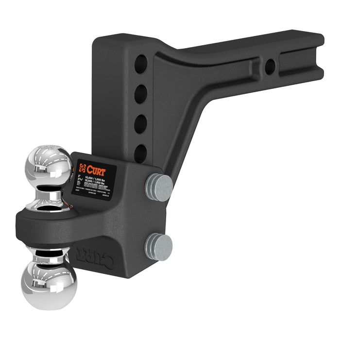 CURT Adjustable Trailer Hitch Ball Mount with Dual Ball, 2" Shank, Up to 15,000 lbs Model 45935