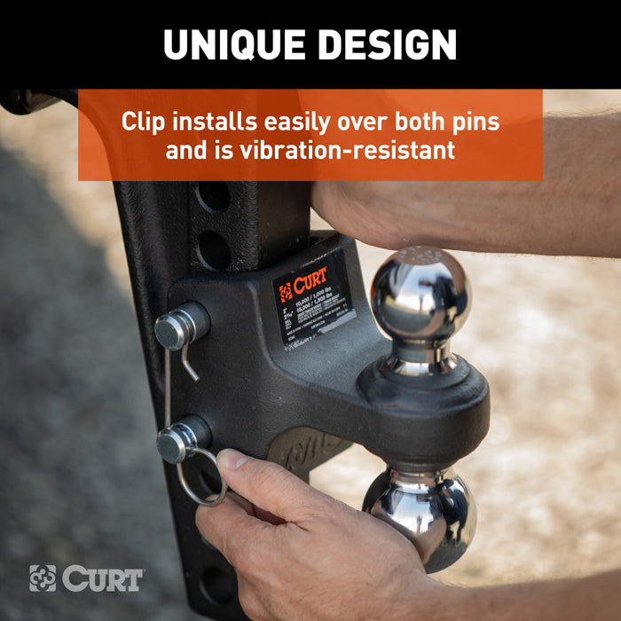 CURT Deep-Drop Adjustable Trailer Hitch Ball Mount with Dual Ball, 2" Shank, Up to 15,000 lbs Model 45936