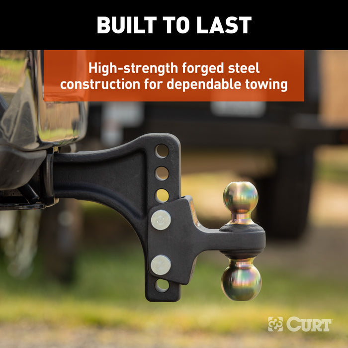 CURT HD Adjustable Hitch Ball Mount with Dual Ball, 2-1/2" Shank, Up to 20,000 lbs Model 45937