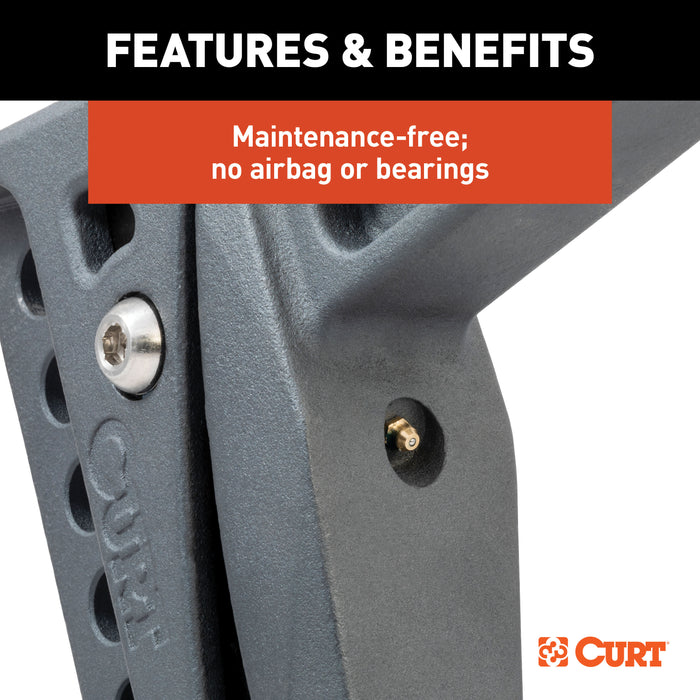 CURT Rebellion XD Adjustable Cushion Hitch Ball Mount, 2-Inch Receiver, 15,000 lbs., 6-Inch Drop Model 45951