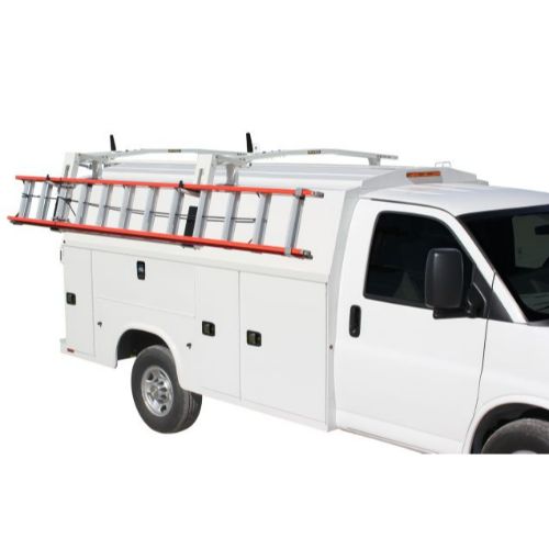 Service Body Ladder Rack Step Holman Drop Down Ladder Rack - Single - High Roof Covered Service Body ...