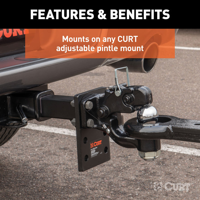 CURT Pintle Hitch with 1-7/8-Inch Trailer Ball, 16,000 lbs, Mount Required Model 48180