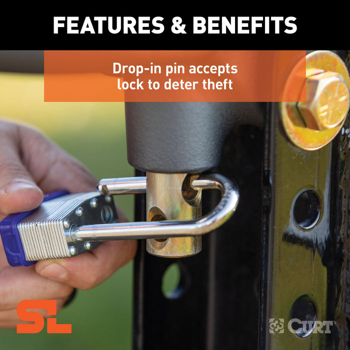 CURT SecureLatch Channel-Style Lunette Ring, 25,000 Pounds, 3-Inch ID Model 48625