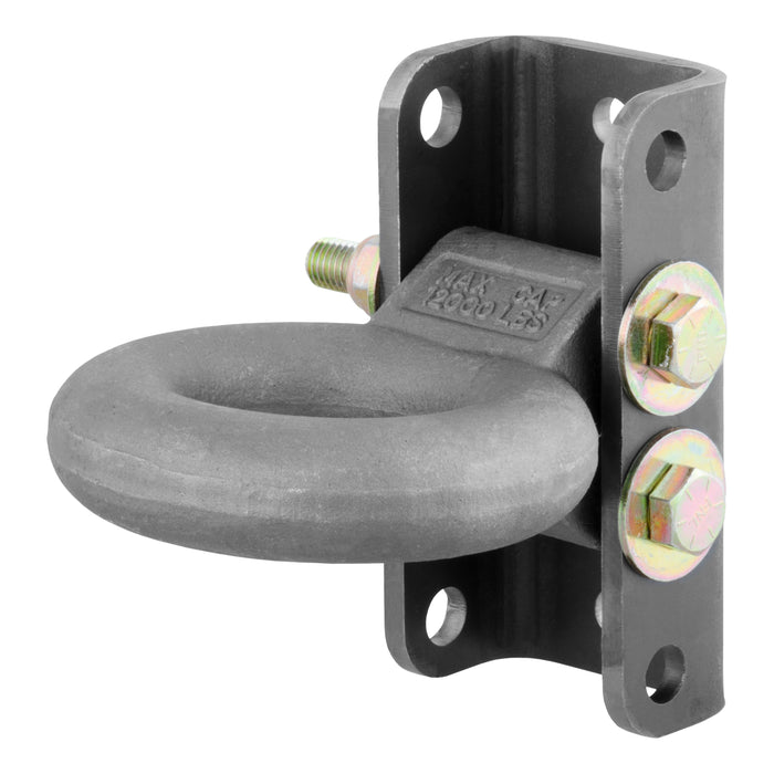 CURT Raw Steel Adjustable Pintle Hitch Lunette Ring 3-In ID, 12,000 lbs, 7-1/2-Inch Channel Height Model 48631