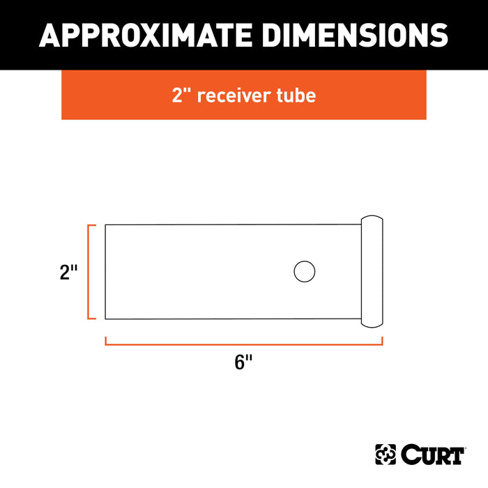 CURT 2-Inch x 6-Inch Weld-On Raw Steel Trailer Hitch Receiver Tube Model 49060