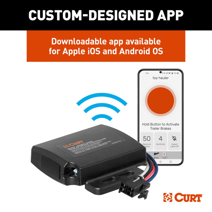 CURT Echo Under-Dash Electric Trailer Brake Controller with Bluetooth® Enabled Smartphone Connection, Proportional Model 51190