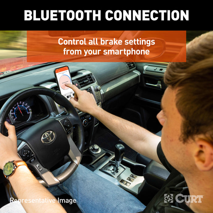 CURT Echo In-Line Electric Trailer Brake Controller with Bluetooth® Enabled Smartphone Connection, Proportional Model 51200