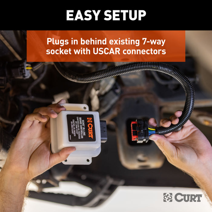 CURT Echo In-Line Electric Trailer Brake Controller with Bluetooth® Enabled Smartphone Connection, Proportional Model 51200