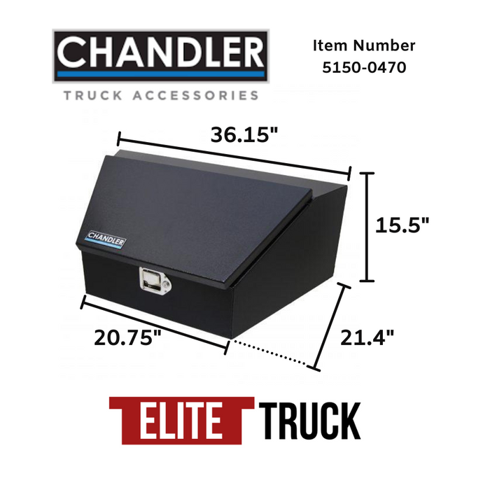 Chandler HD Tapered Trailer Tongue Carbon Steel Toolbox Textured Black 5150-0470