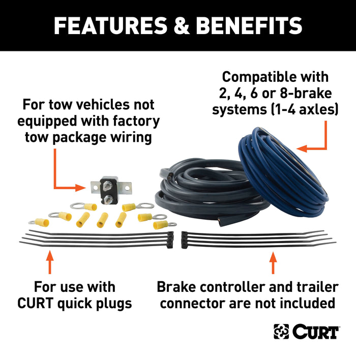 CURT Electric Trailer Brake Controller Wiring Kit Model 51500