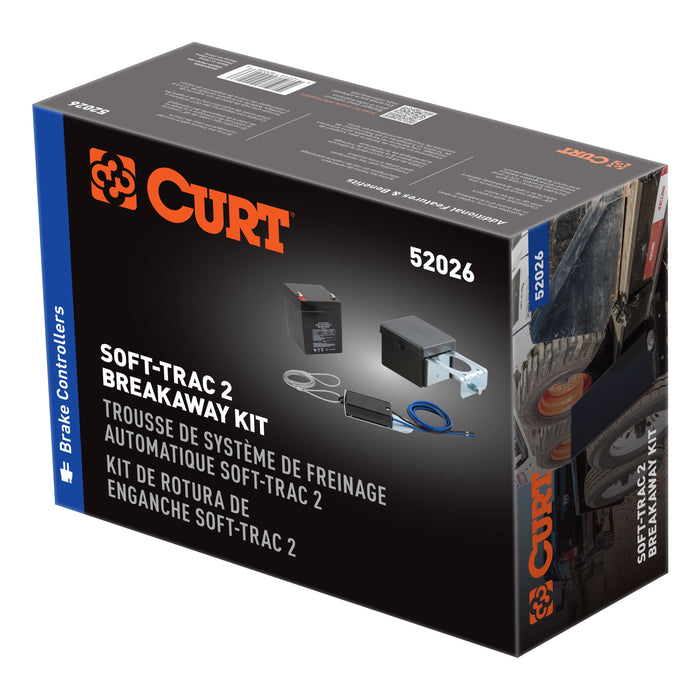 CURT Soft-Trac 2 Trailer Breakaway Switch Kit System with Battery Model 52026