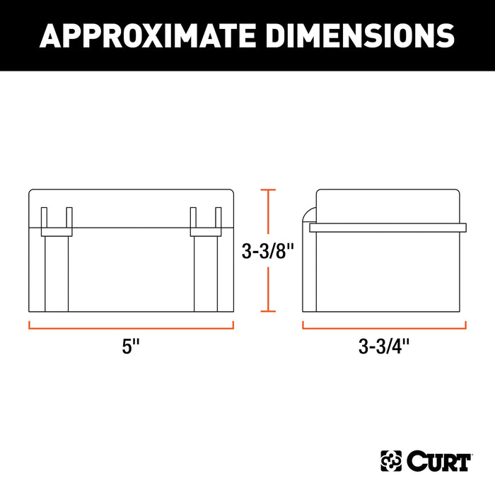 CURT 5-Inch x 3-3/8-Inch x 3-3/4-Inch Watertight Trailer Breakaway Battery Case Model 52027