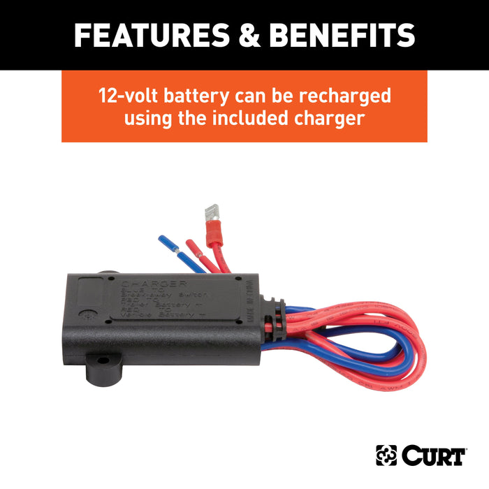 CURT Soft-Trac 2 Trailer Breakaway Switch Kit System with Battery and Charger Model 52028