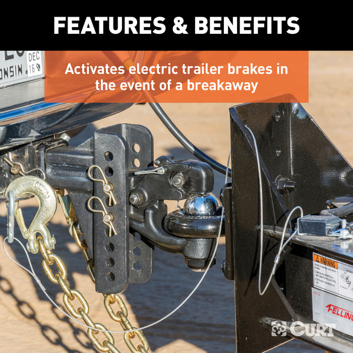 CURT Soft-Trac 1 Trailer Breakaway Switch Kit System with Battery Model 52041